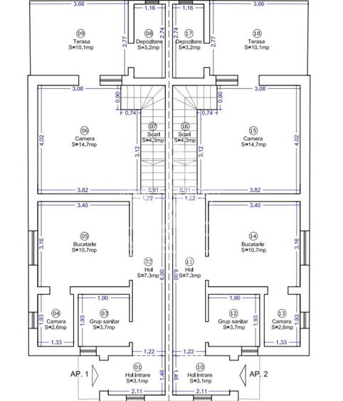 Duplex complet decomandat, cu 4 camere si 2 bai, langa Bucovat - 12
