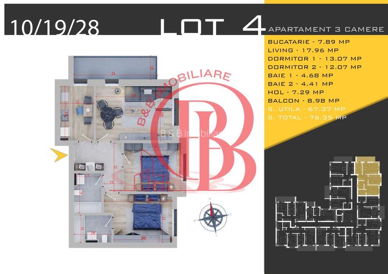 Apartament 3 camere-Finalizat-Theodor Pallady - 1