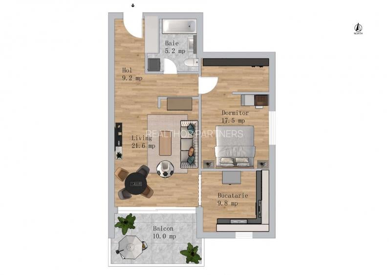 Apartament Spatios de 2 Camere - 74mp | Nou - Finalizat | Green Garden - 2