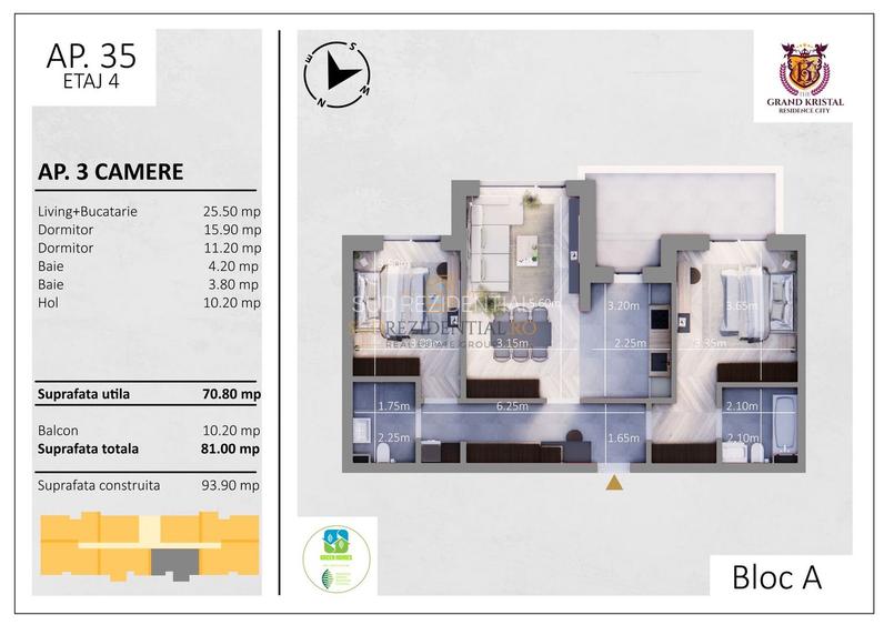 Apartament cu 3 camere in Sector 4, aer conditionat inclus, Comision 0 - 1