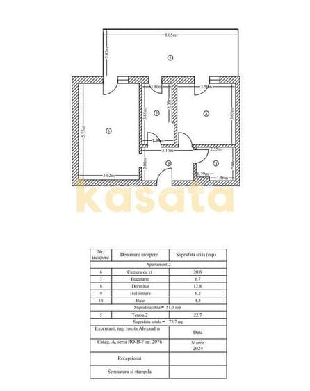 Apartament 2camere2024 | LUX Mobilat 74mp  | Mihai Bravu | Terasa 22mp - 20