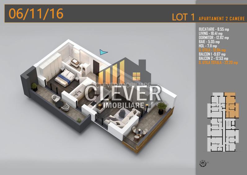 2 Camere, 75,6 mp | 2 Terase 23,7 mp | Pallady | Comision 0%