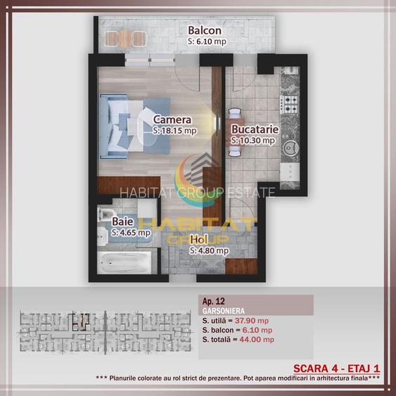 Garsoniera - 44 mp - Pallady - 1