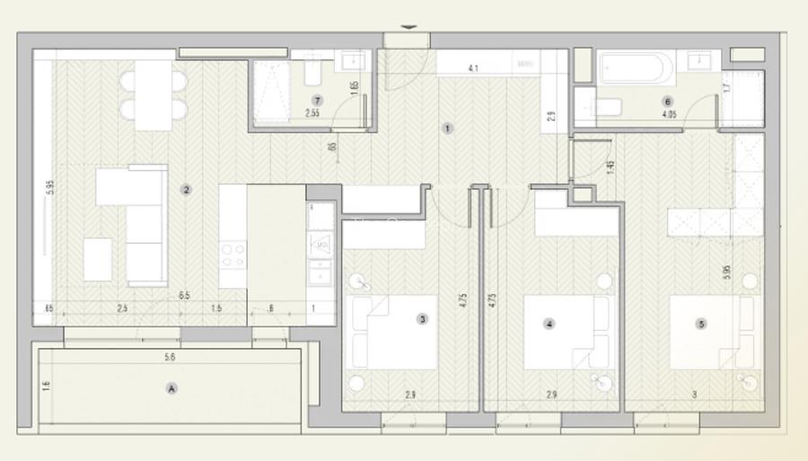 NOBLE Piatra Craiului * Apartament 4 Camere Tip  8.03  Finisat - 1