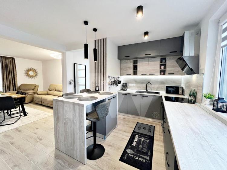 Casa noua 4 cam. moderna, mobilata si utilata, curte. 10 min. de Sibiu  - 10