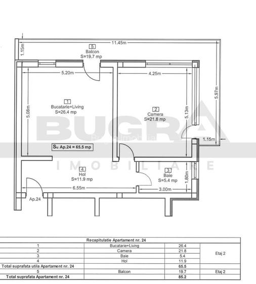 Apartament de 2 camere, 66mp, terasa 20mp, parcare, zona Petrom Baciu - 9