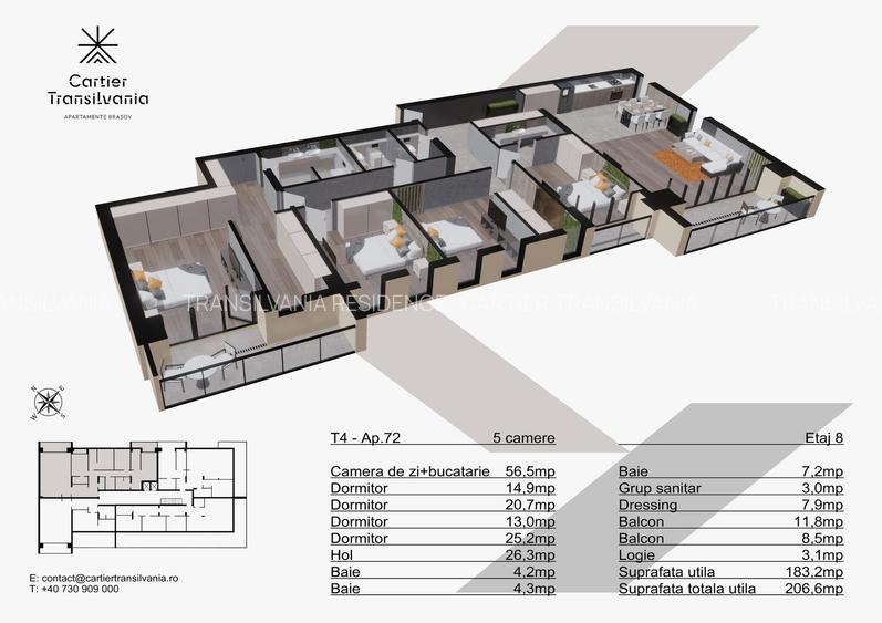 TRANSILVANIA RESIDENCE- CARTIER TRANSILVANIA, APARTAMENT 5 CAMERE PENTHOUSE - 19