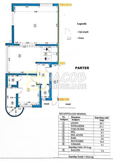 1/2 Duplex  S+D+P+2E, 455 mp in zona centrala a mun. Bacau - 13