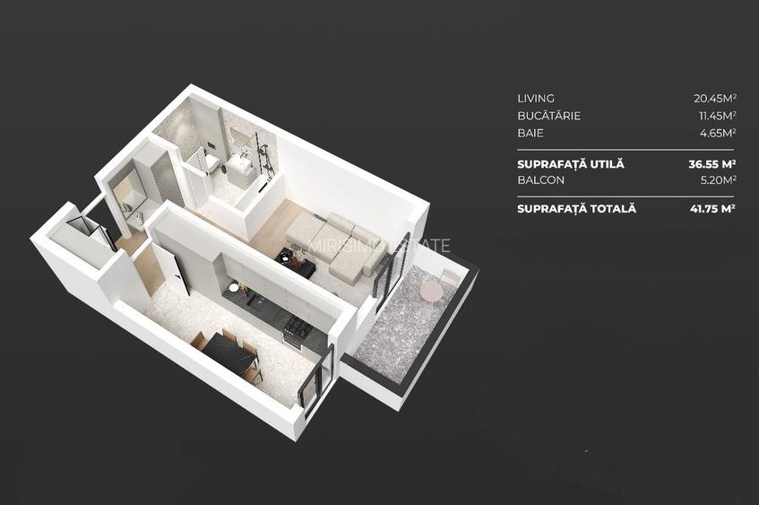 Garsoniera decomandată 41.75 mp-finisata la cheie/3 minute de metrou Berceni - 5