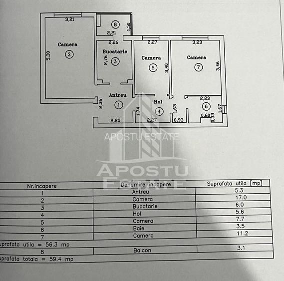 Apartament 3 camere de vanzare,recent renovat,zona Aradului, Timisoara - 20