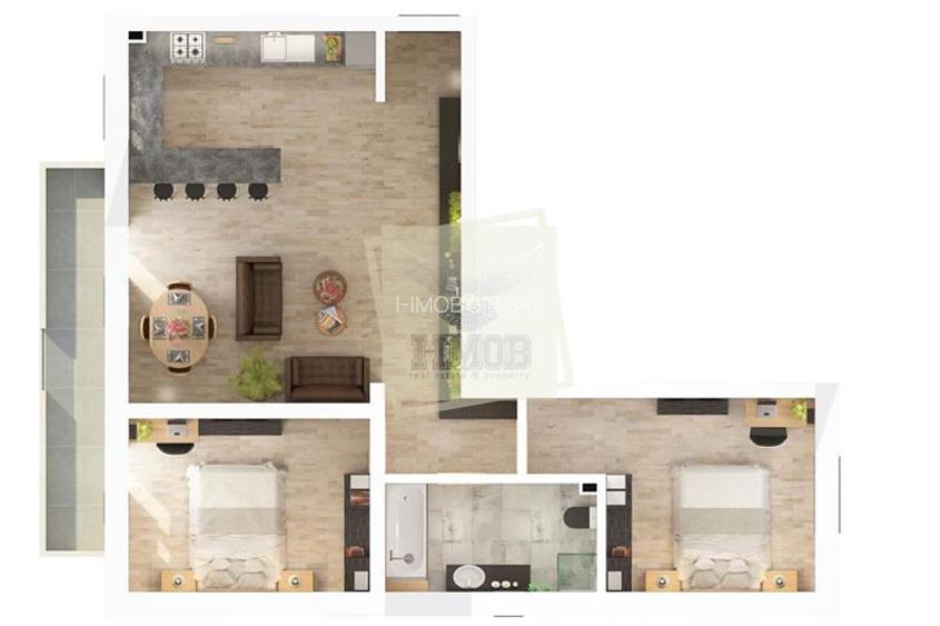 Dezvoltator vand apartament 3 camere cu balcon zona Supeco - 21