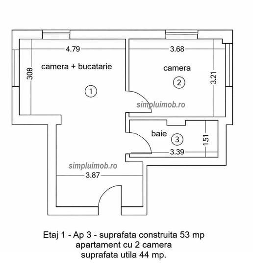 Ultracentral 2 camere constructie nua Mantuleasa Universiate - 3