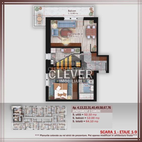 Apartament 2 camere Pallady | Balcon 12 mp | Metrou Teclu 12 min - 1