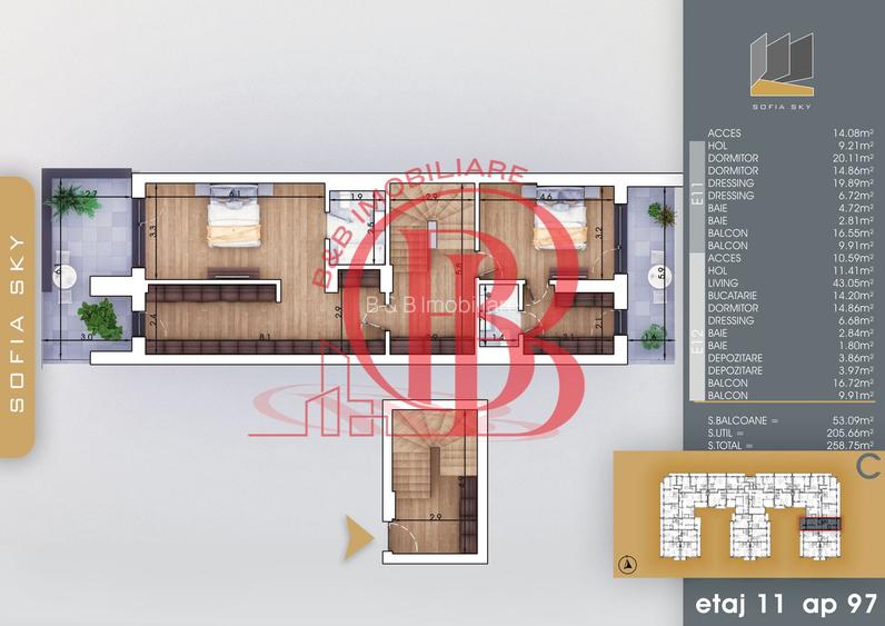 Duplex 4 camere 3 dormitoare cu baie proprie | Bloc Finalizat langa Metrou Teclu - 2