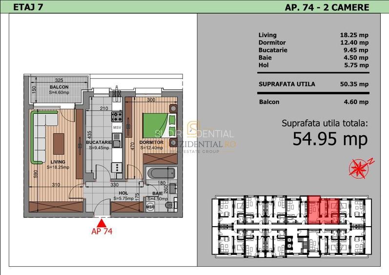 Comision 0 - Apartament 2 camere in ansamblu nou, langa Parcul Arghezi - 1