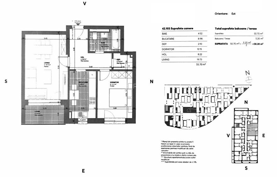 Kasper Coresi, apartament 2 camere de vanzare, etaj intermediar, Est - 1