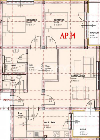 Apartament de vanzare 3 camere 2 bai 1 balcon 1 logie loc de parcare - 1