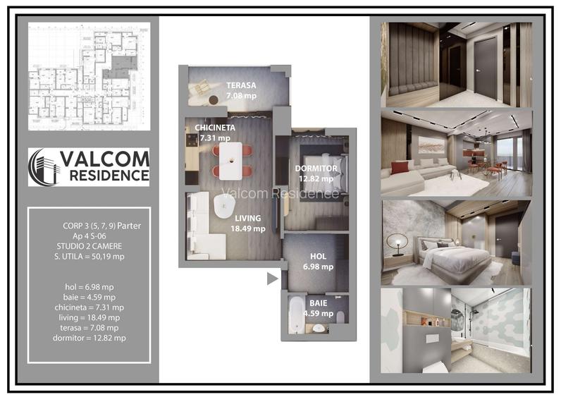 Valcom Residence Bartolomeu, Studio 2 camere, terasa 7.08 mp, Comision 0% - 5