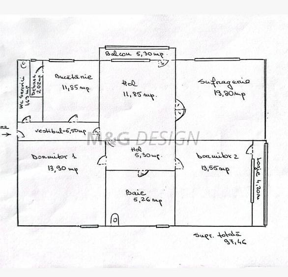 4 camere, 2 bai, 2baloane, CENTRALA PROPRIE, boxa - 2 min de Tribunal - 26