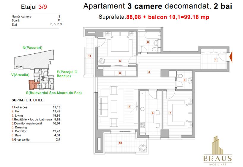 UNIC ultimul model 3camere 99mp - Eleganță fără compromis în inima Iașului - 3