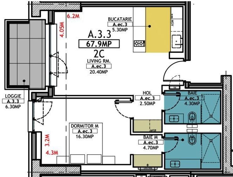 Stațiunea Mamaia - Vânzare apartament cu 2 camere, 2 bai cu vedere la mare. - 23