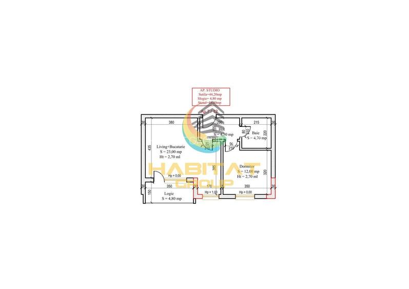 Pallady 2 camere semidecomandat 49 mp in bloc tip Boutique - 2