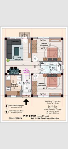 Casa pe parter 3 cam+Pod.Teren 210mp. - 18