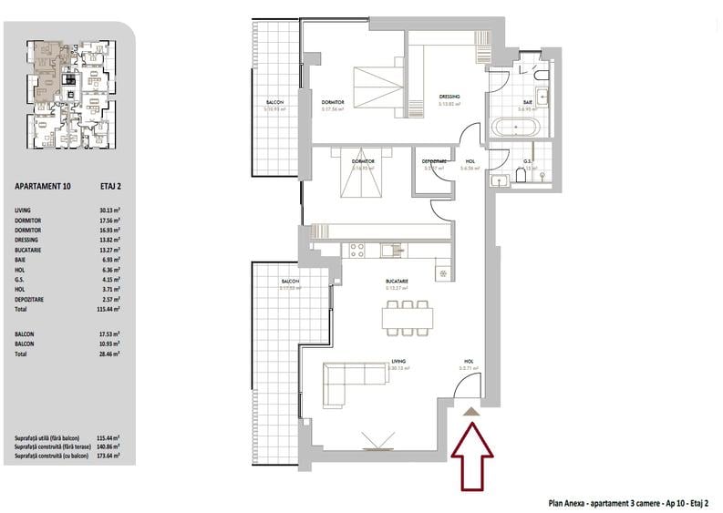 Iancu Nicolae | Apartament 3 camere 143 mp- Imobil Boutique | Predare Septembrie