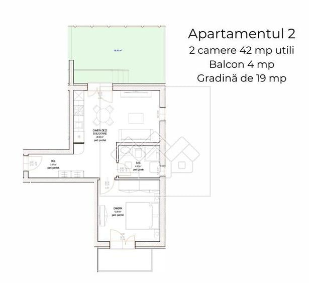 Ap 2 camere, 2 balcoane, gradina - Ciresica