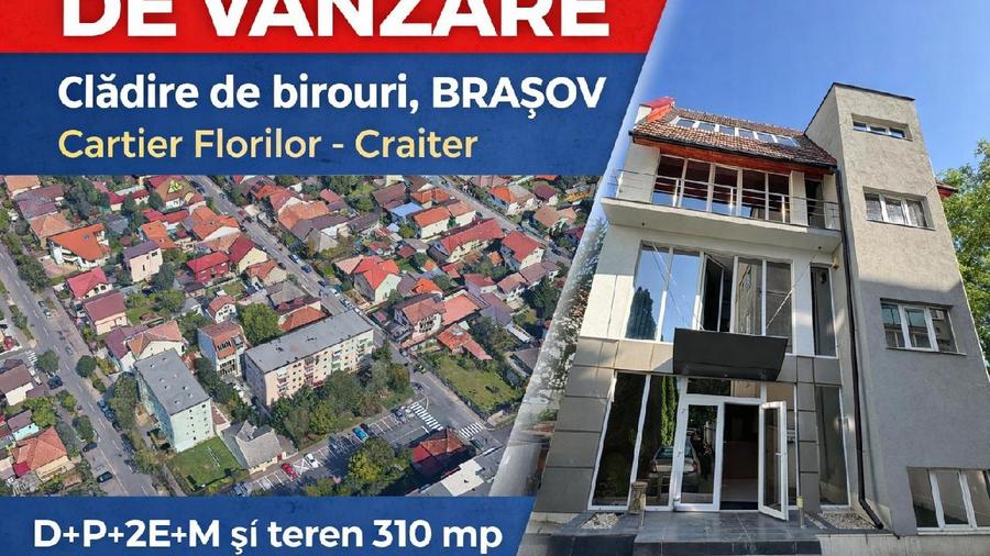 BRASOV, Cartier Florilor-Craiter, Cladire de birouri D+P+2E+M si teren 310