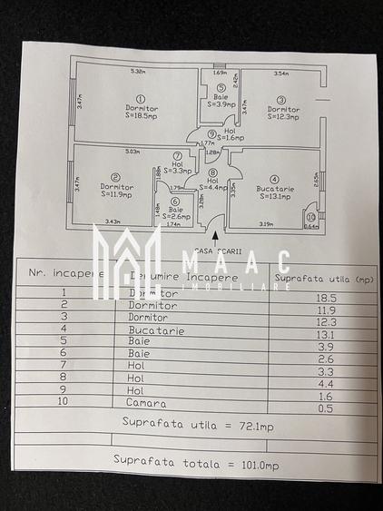 Apartament 3 camere | Parter | 72 MPU | Zona Hipodrom 3