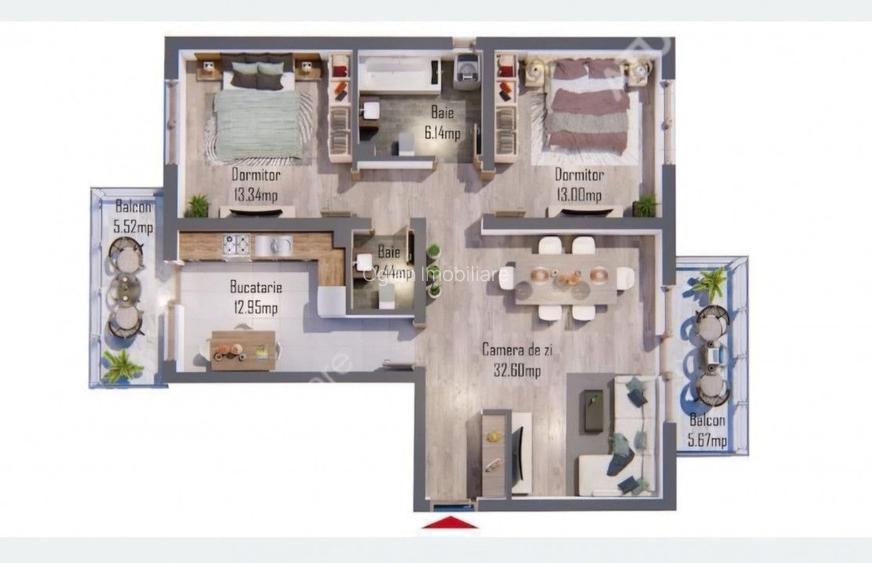 Comision 0% Apartament 3 camere, 2 balcoane, Selimbar - 12
