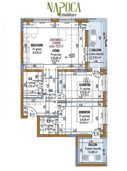Apartament 3 camere de vanzare in Intre Lacuri, Cluj Napoca