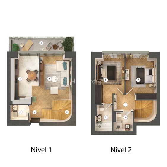 Duplex cu 3 camere - Tip D3A1 - 2
