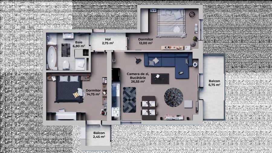 Apartament 3 camere nou - Calea Surii Mici