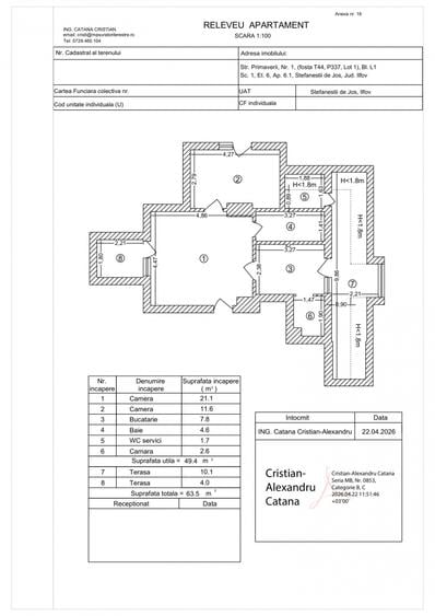 APARTAMENT 2 CAMERE | TERASĂ ÎNCHISĂ ȘI ACOPERITĂ | 1 LOC PARCARE | COSMOPOLIS