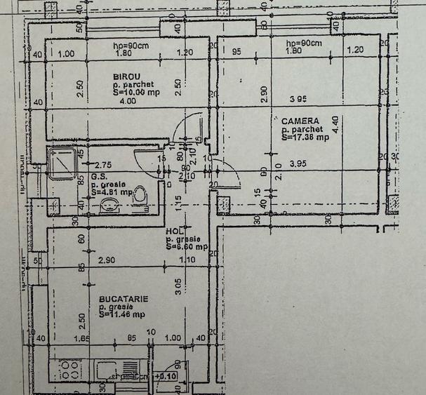 Apartament cu 3 camere, 56 mp, parcare, zona strazii Sobarilor