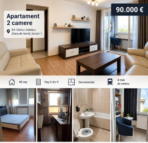 Propietar 2 camere 48 mp bulevardul dinicu golescu nr 23-25