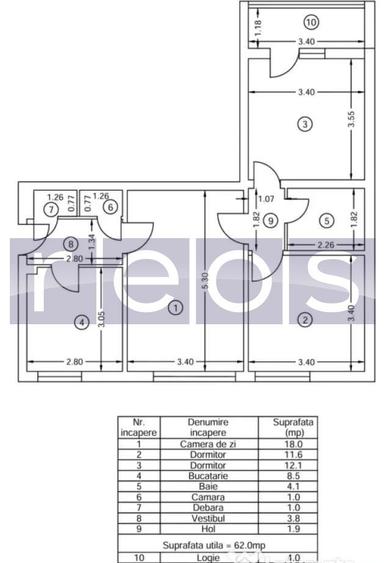 VANZARE APARTAMENT 3 CAMERE 66MP CAMPIA LIBERTATII MUNCII VEDERE DUBLA - 19