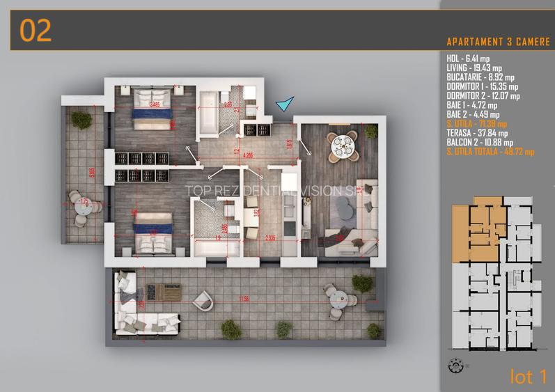 AP 3CAM DECOMANDAT + TERASA 40MP / BLOC PREMIUM. SCOALA BRAUNER! - 6