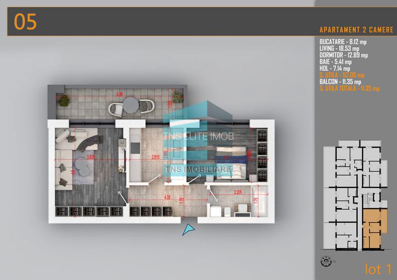 Apartament 2 Camere, 64 Mp,Titan - Pallady - Ozana - 5