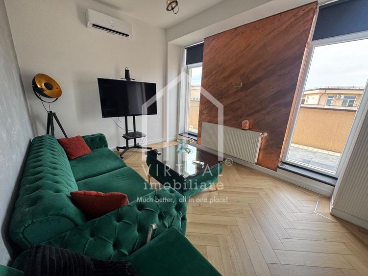 Penthouse cu 2 camere - 41 mp utili + 45 mp terasa + boxa + parcare