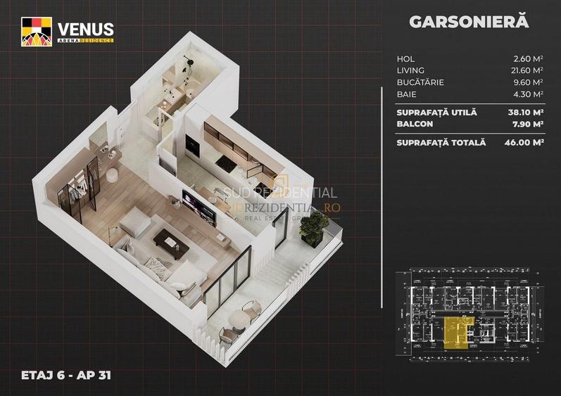 Garsoniera in ansamblu rezidential premium - metrou Aparatorii Patriei - 1