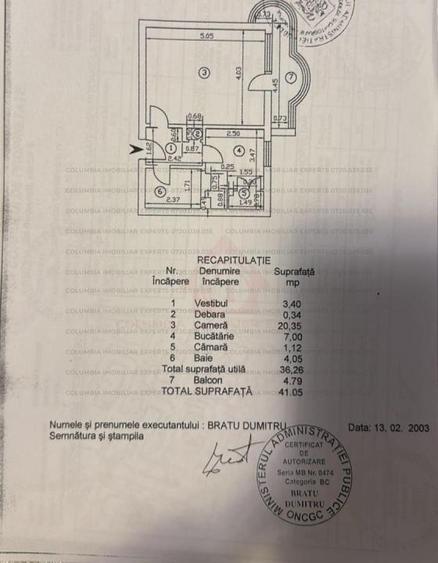 Garsonieră de vânzare 41mp cu centrala termica Brancoveanu