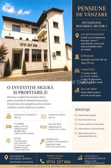VANZARE -  INVESTITIE -  UNITATE HOTELIERA -  AFACERE LA CHEIE -  17 CAMERE -  Z - 16