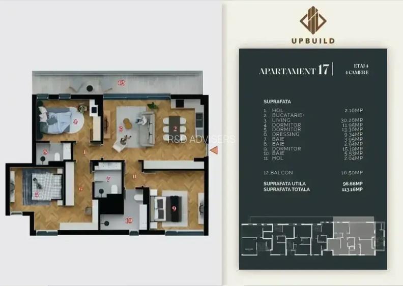 Apartament 4 Camere | Decebal | Finisaje Lux | Birou Dezvoltator - 14