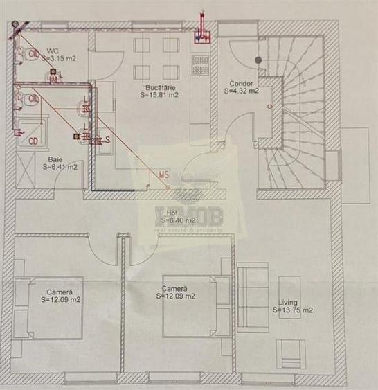 Casa individuala cu 8 camere si teren 373 mp in zona Lazaret