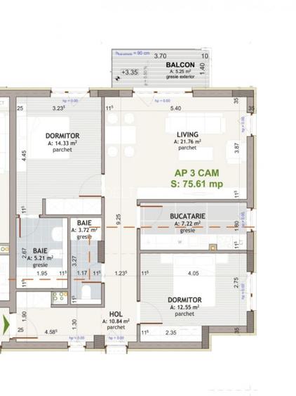 Apartament 3 cam PREMIUM in Borhanci, finisat modern,  parcare subterana inclusa - 19