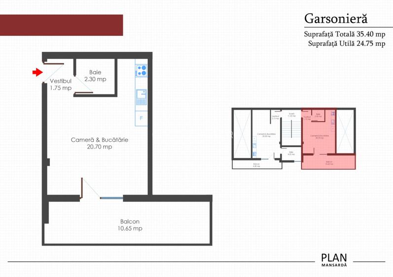 Garsoniera Mansarda | Vila Boutique P+2+M | Apusului | OFERTA LIMITATA - 2