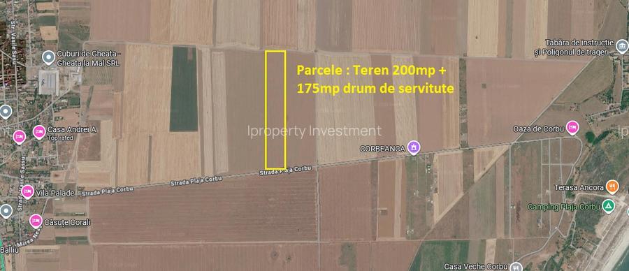 Corbu | Teren extravilan-intravilan din 2027 | 2 km dist Plaja Corbu - 2
